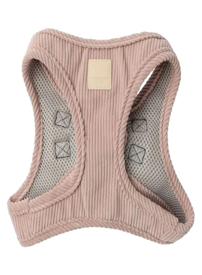 FuzzYard Life Corduroy Step in Dog Harness | Size S | Stylish Premium Corduroy Design in Soft Blush Perfect for Everyday Walks - Image 1